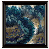 Set Of Three Deep Blue 1 Black Framed Print Wall Art - Homeroots