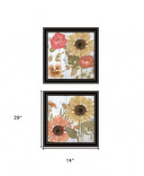 Set Of Two Earth to Petals 1 Black Framed Print Wall Art - Homeroots - Flyclothing LLC