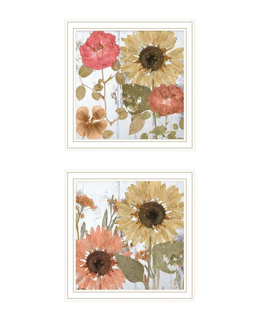 Set Of Two Earth to Petals 2 White Framed Print Wall Art - Homeroots - Flyclothing LLC
