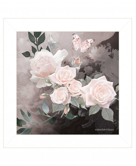 Noir Roses 1 White Framed Print Wall Art - Homeroots - Flyclothing LLC