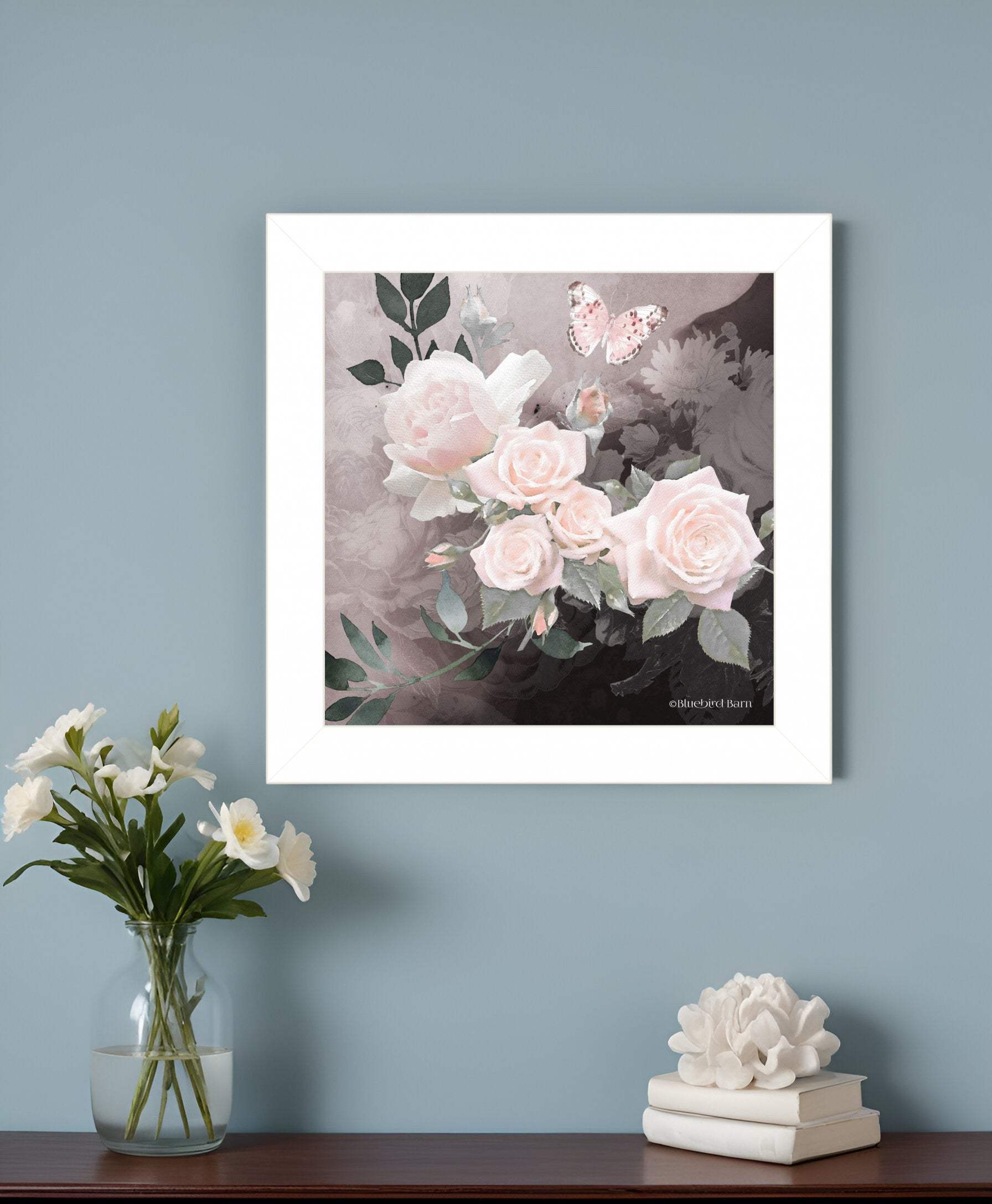 Noir Roses 1 White Framed Print Wall Art - Homeroots - Flyclothing LLC