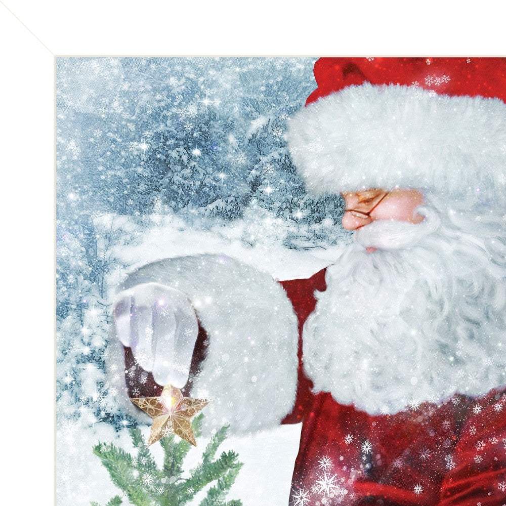 Santas Tree Star 1 White Framed Print Wall Art - Homeroots - Flyclothing LLC
