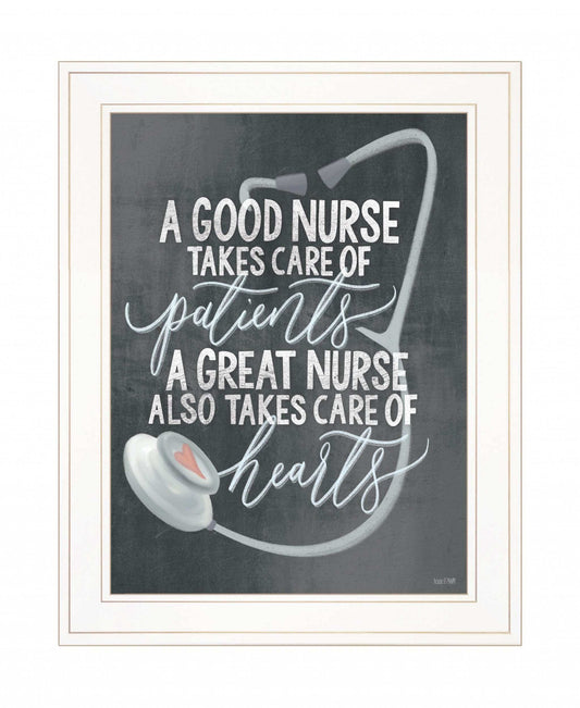 A Nurses Heart 1 White Framed Print Wall Art - Homeroots - Flyclothing LLC