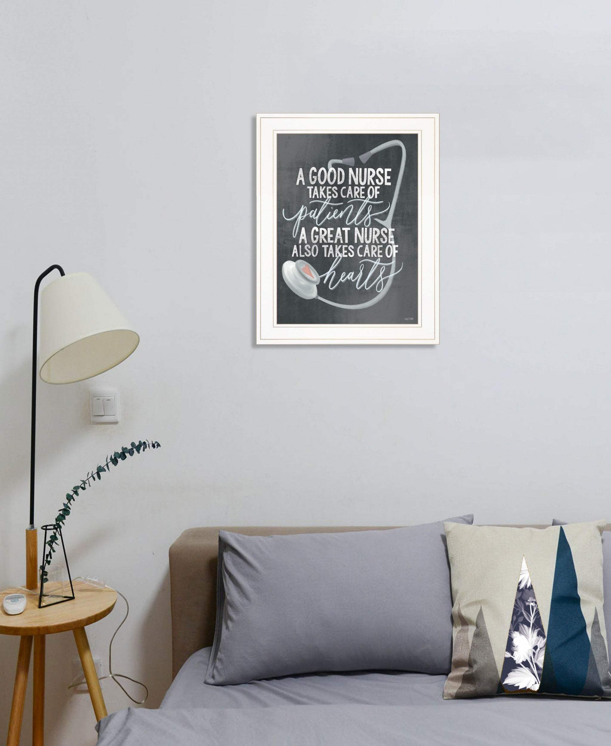 A Nurses Heart 1 White Framed Print Wall Art - Homeroots - Flyclothing LLC