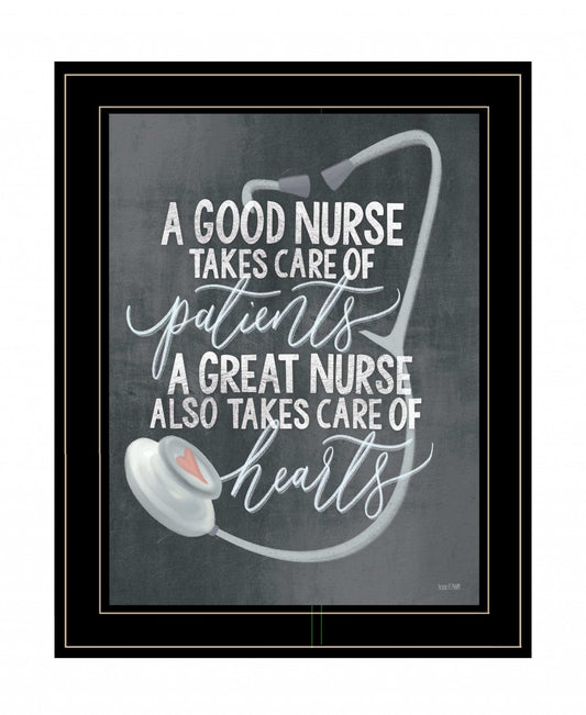 A Nurses Heart 2 Black Framed Print Wall Art - Homeroots - Flyclothing LLC