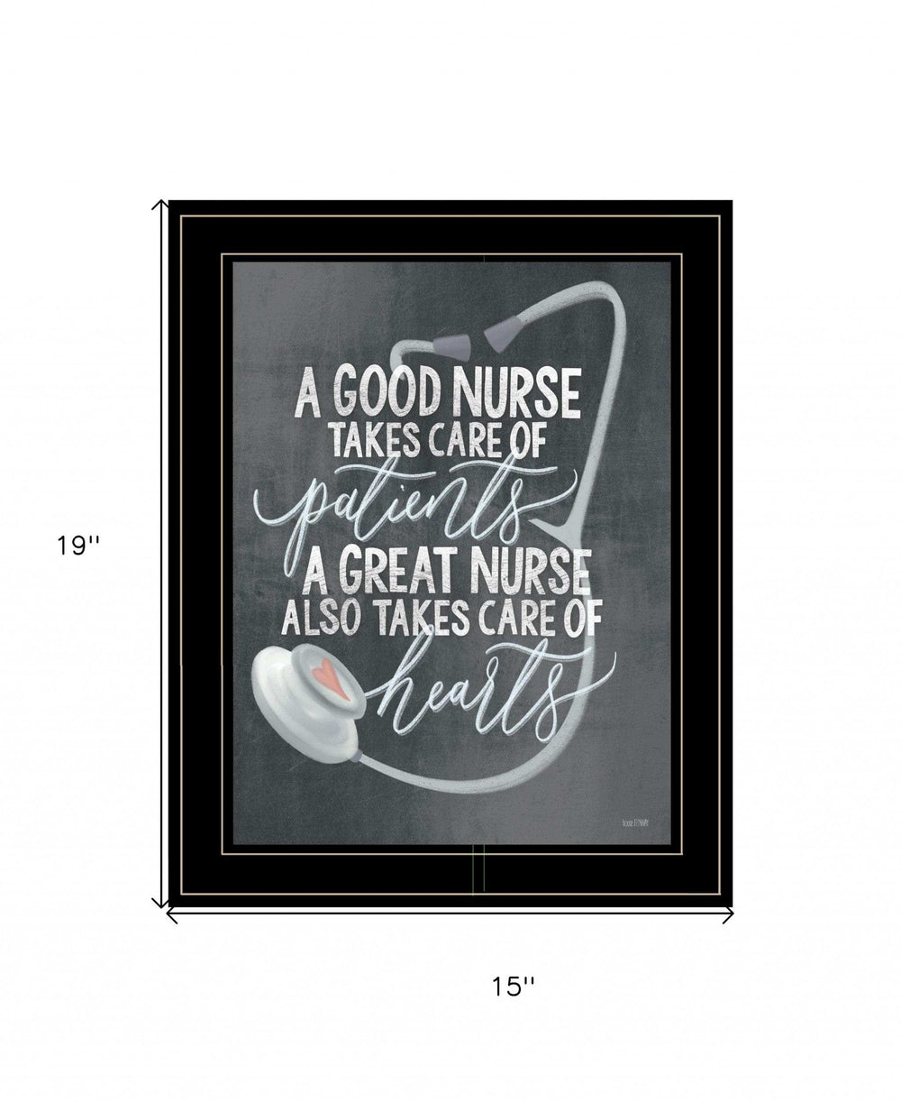 A Nurses Heart 2 Black Framed Print Wall Art - Homeroots - Flyclothing LLC