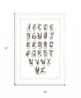 Flower Alphabet 1 White Framed Print Wall Art - Homeroots - Flyclothing LLC