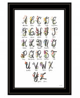 Flower Alphabet 2 Black Framed Print Wall Art - Homeroots - Flyclothing LLC