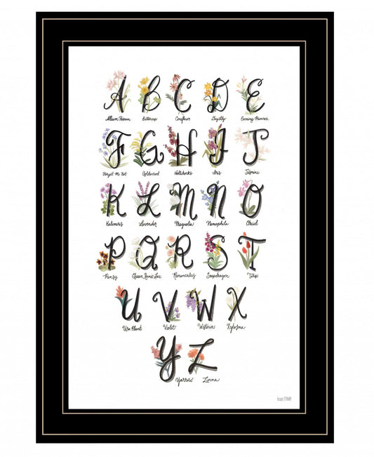 Flower Alphabet 2 Black Framed Print Wall Art - Homeroots - Flyclothing LLC