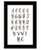 Flower Alphabet 2 Black Framed Print Wall Art - Homeroots