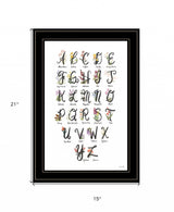 Flower Alphabet 2 Black Framed Print Wall Art - Homeroots - Flyclothing LLC