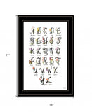 Flower Alphabet 2 Black Framed Print Wall Art - Homeroots - Flyclothing LLC