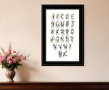Flower Alphabet 2 Black Framed Print Wall Art - Homeroots