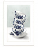 Tea Tower Blue 1 White Framed Print Kitchen Wall Art - Homeroots