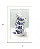 Tea Tower Blue 1 White Framed Print Kitchen Wall Art - Homeroots - Flyclothing LLC