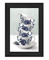 Tea Tower Blue 2 Black Framed Print Kitchen Wall Art - Homeroots - Flyclothing LLC