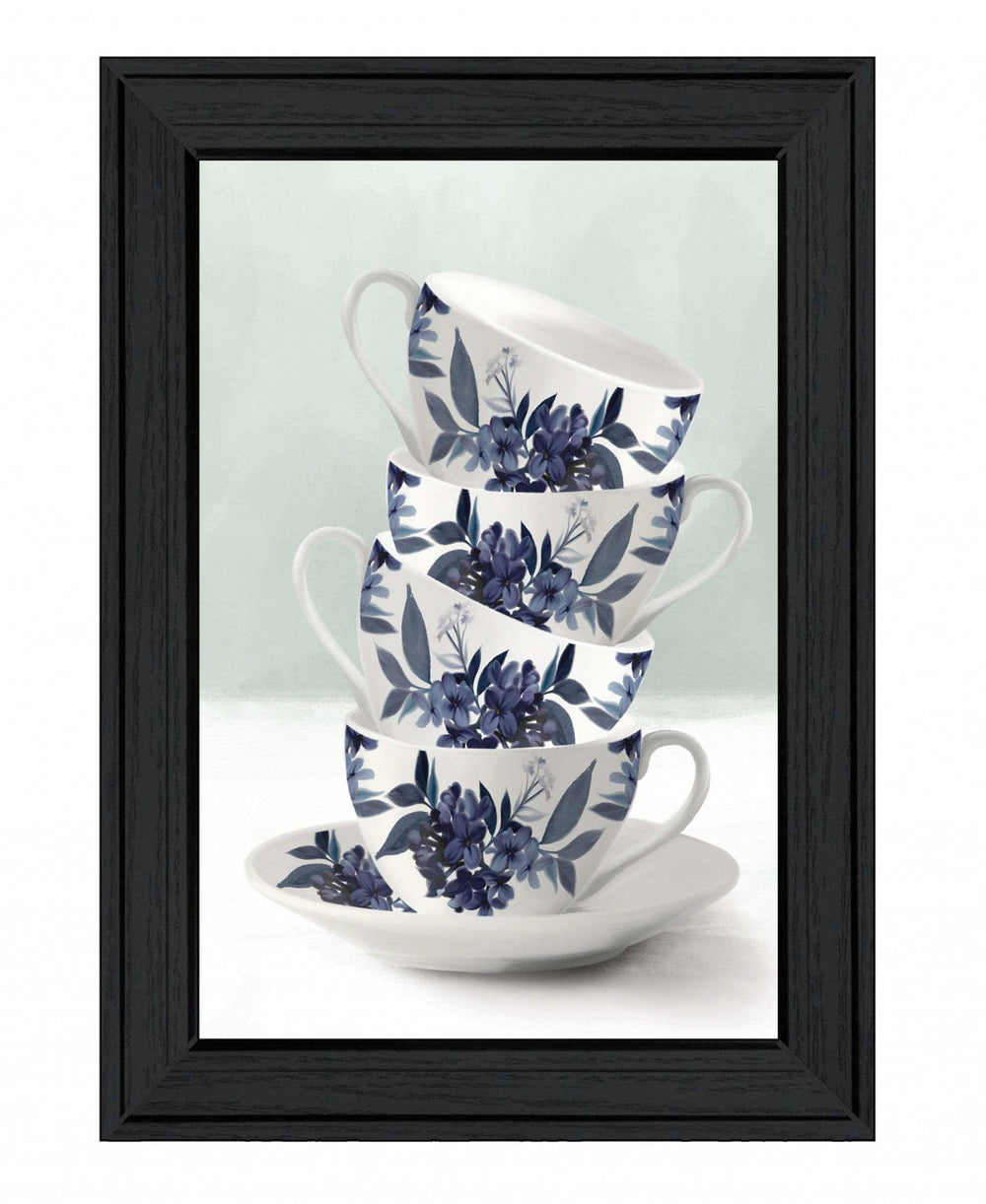 Tea Tower Blue 2 Black Framed Print Kitchen Wall Art - Homeroots - Flyclothing LLC