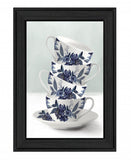 Tea Tower Blue 2 Black Framed Print Kitchen Wall Art - Homeroots