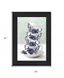 Tea Tower Blue 2 Black Framed Print Kitchen Wall Art - Homeroots - Flyclothing LLC