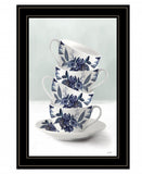 Tea Tower Blue 3 Black Framed Print Kitchen Wall Art - Homeroots