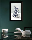 Tea Tower Blue 3 Black Framed Print Kitchen Wall Art - Homeroots