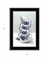 Tea Tower Blue 3 Black Framed Print Kitchen Wall Art - Homeroots - Flyclothing LLC