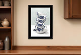 Tea Tower Blue 3 Black Framed Print Kitchen Wall Art - Homeroots
