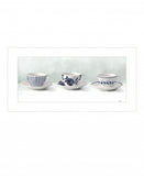 Cups and Saucers 1 White Framed Print Wall Art - Homeroots