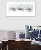 Cups and Saucers 1 White Framed Print Wall Art - Homeroots