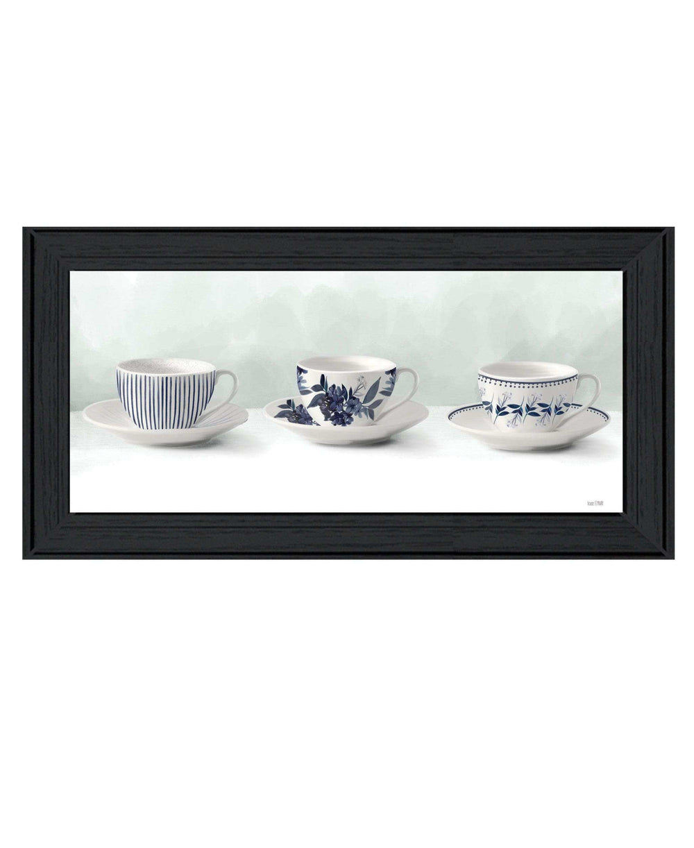 Cups and Saucers 2 Black Framed Print Wall Art - Homeroots - Flyclothing LLC