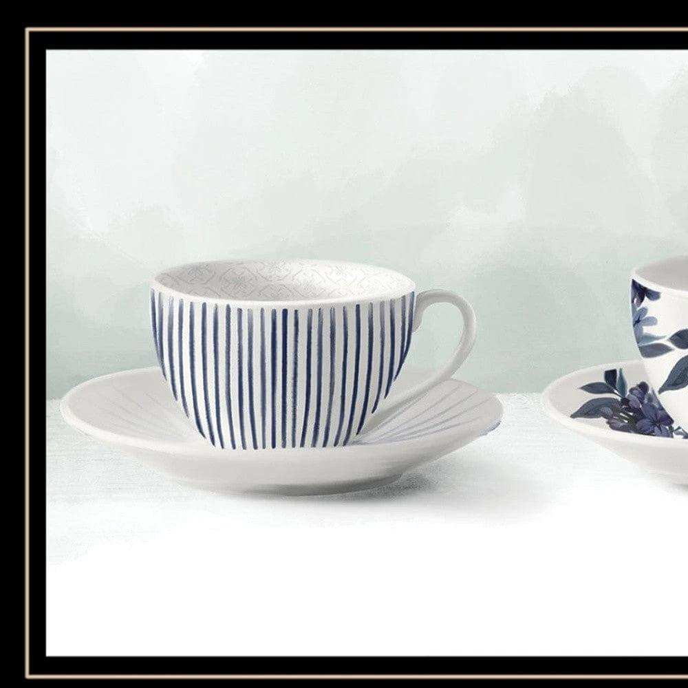 Cups and Saucers 3 Black Framed Print Wall Art - Homeroots - Flyclothing LLC