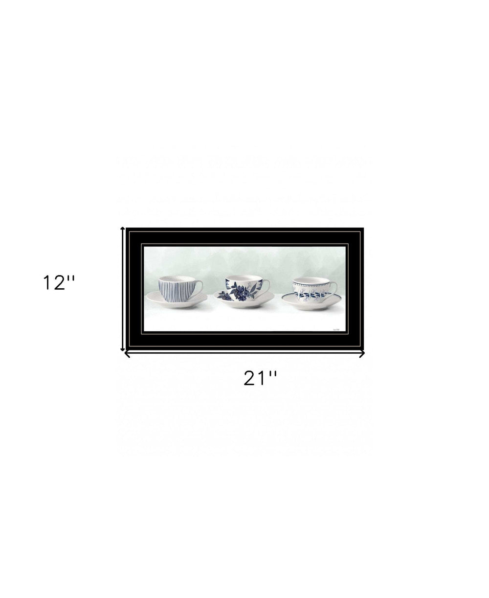 Cups and Saucers 3 Black Framed Print Wall Art - Homeroots - Flyclothing LLC