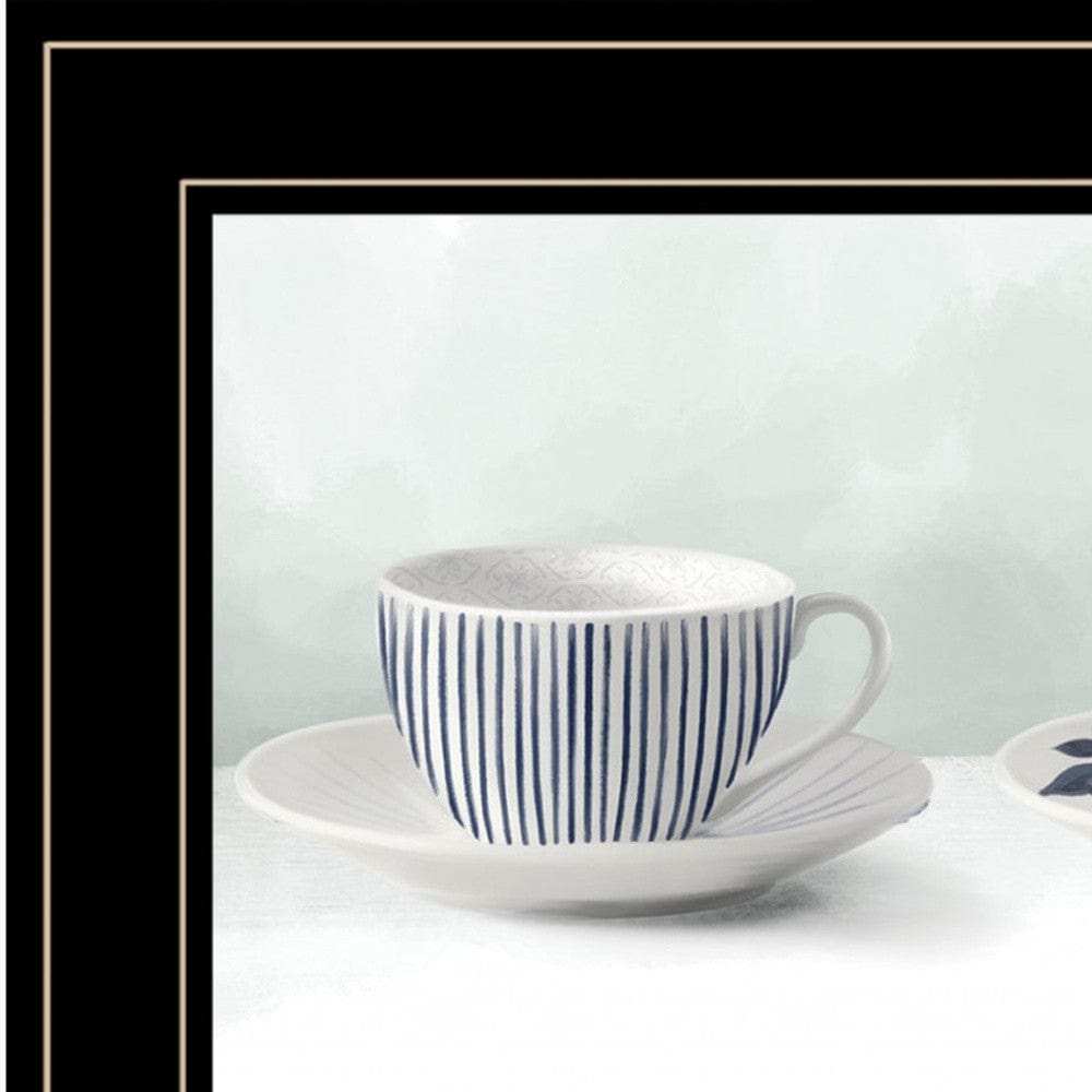 Cups and Saucers 3 Black Framed Print Wall Art - Homeroots - Flyclothing LLC