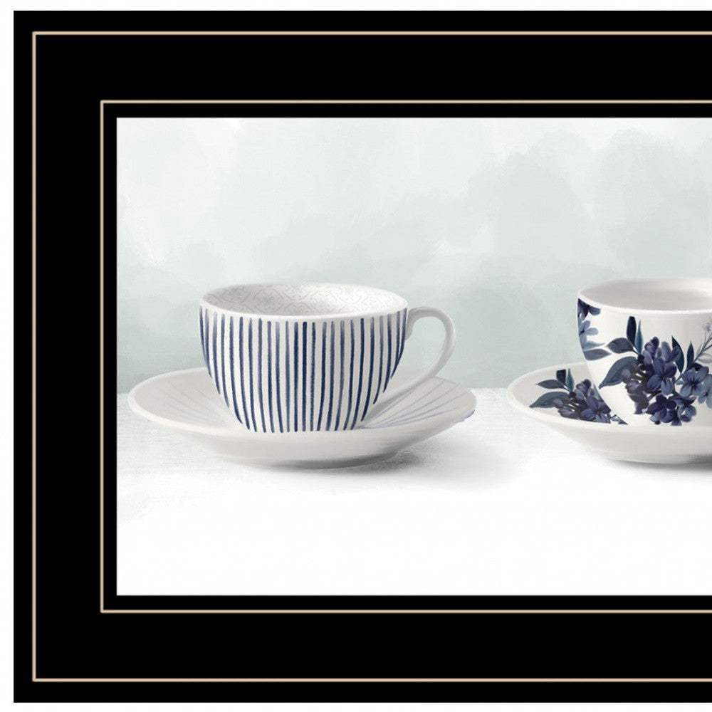 Cups and Saucers 3 Black Framed Print Wall Art - Homeroots - Flyclothing LLC