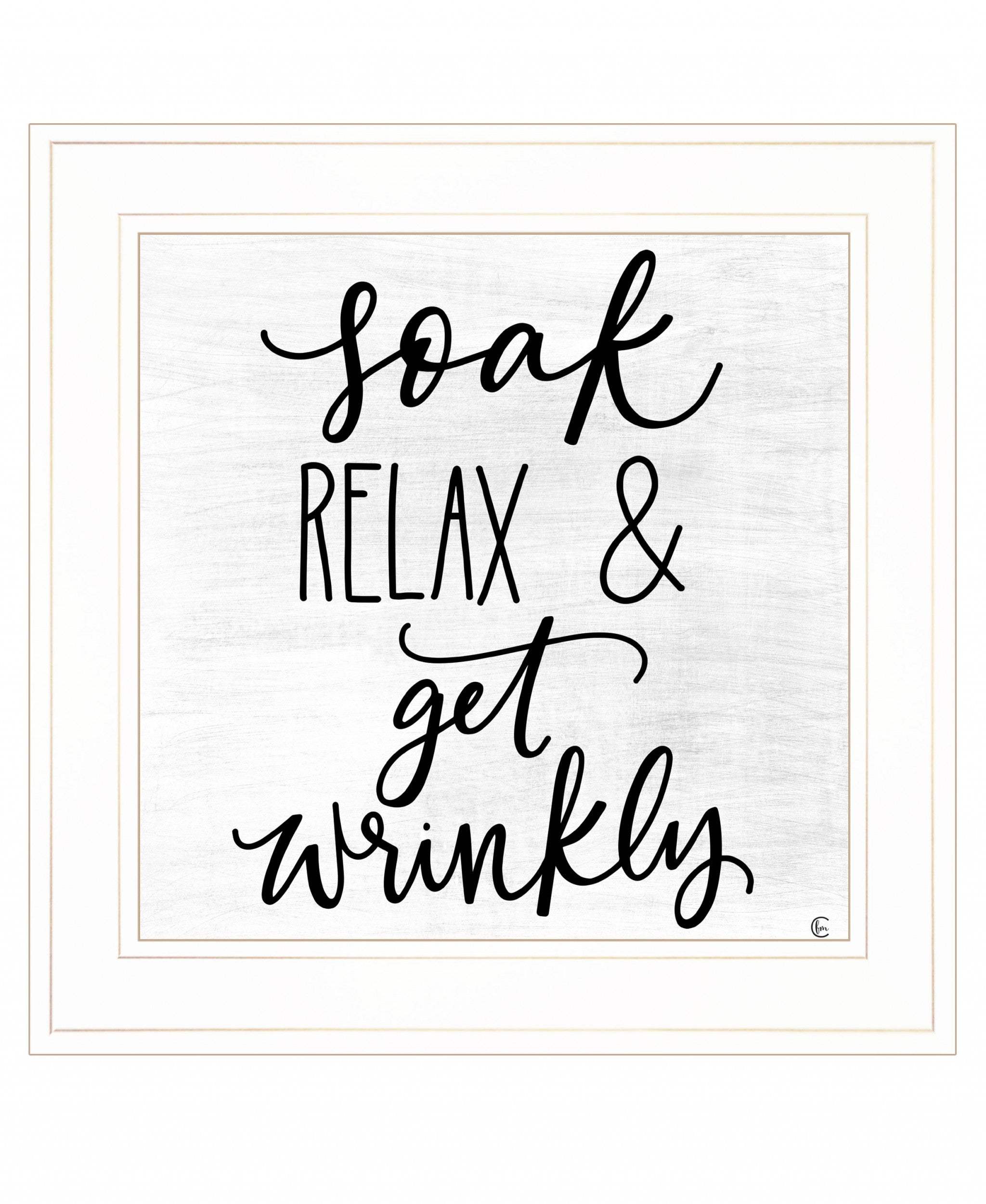 Lets Get Wrinkly 1 White Framed Print Bathroom Wall Art - Homeroots - Flyclothing LLC