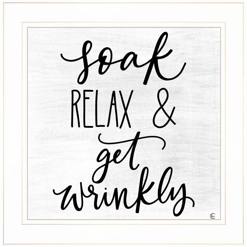 Lets Get Wrinkly 1 White Framed Print Bathroom Wall Art - Homeroots - Flyclothing LLC