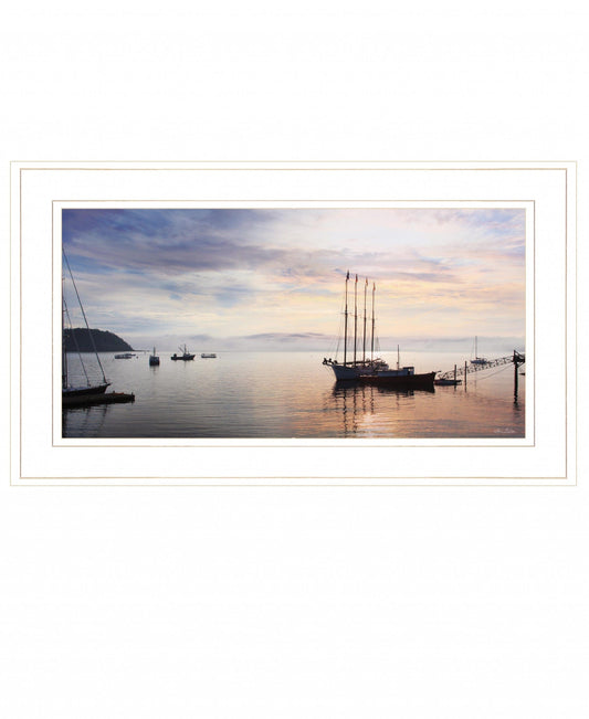BAR HARBOR SILHOUETTES 1 White Framed Print Wall Art - Homeroots