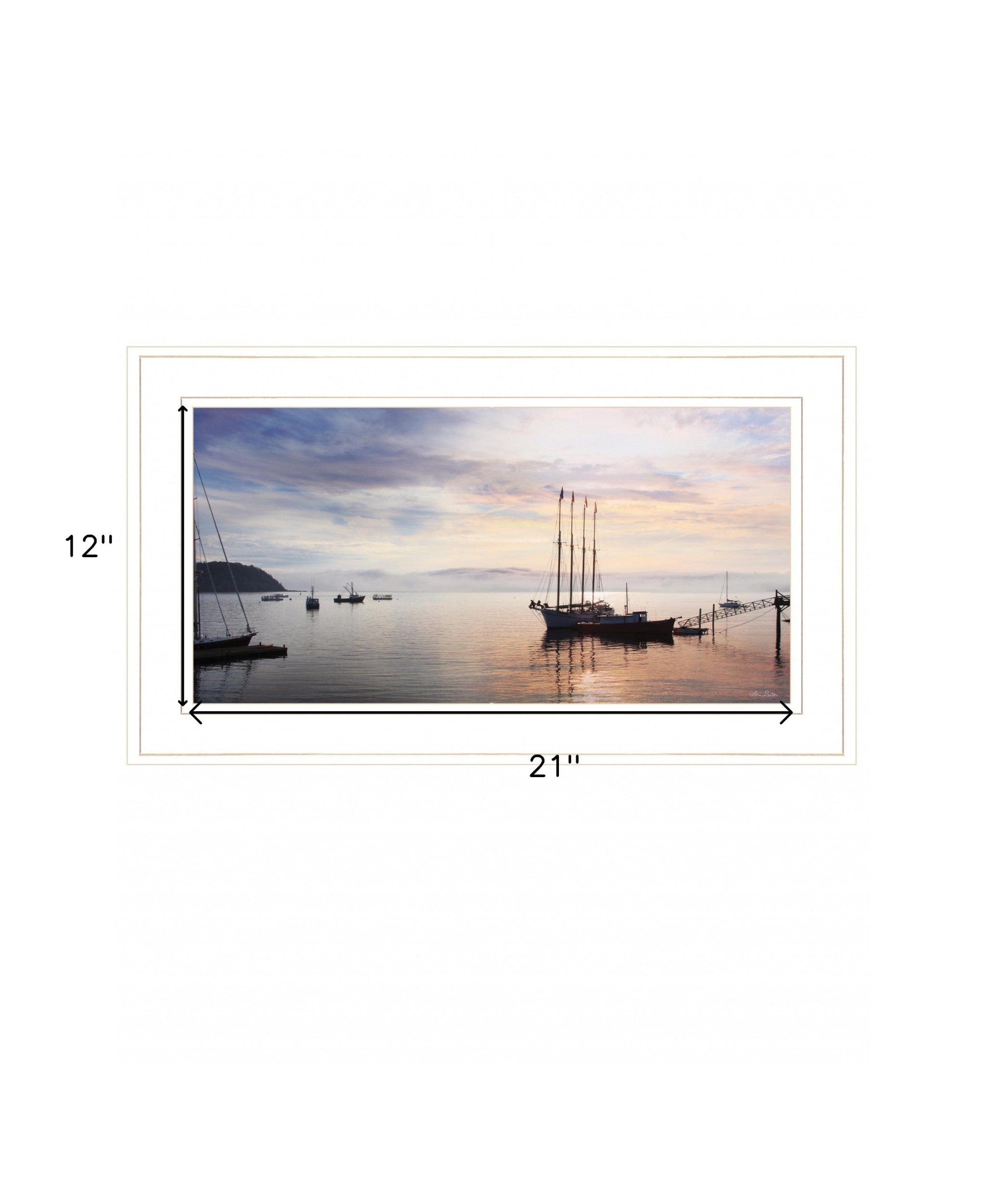 BAR HARBOR SILHOUETTES 1 White Framed Print Wall Art - Homeroots