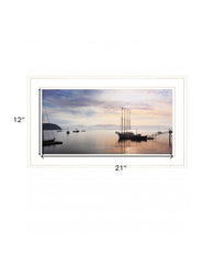 BAR HARBOR SILHOUETTES 1 White Framed Print Wall Art - Homeroots