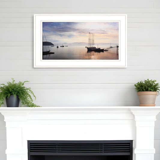 BAR HARBOR SILHOUETTES 1 White Framed Print Wall Art - Homeroots