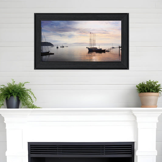 BAR HARBOR SILHOUETTES 2 Black Framed Print Wall Art - Homeroots