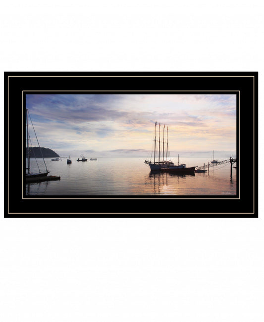 BAR HARBOR SILHOUETTES 3 Black Framed Print Wall Art - Homeroots