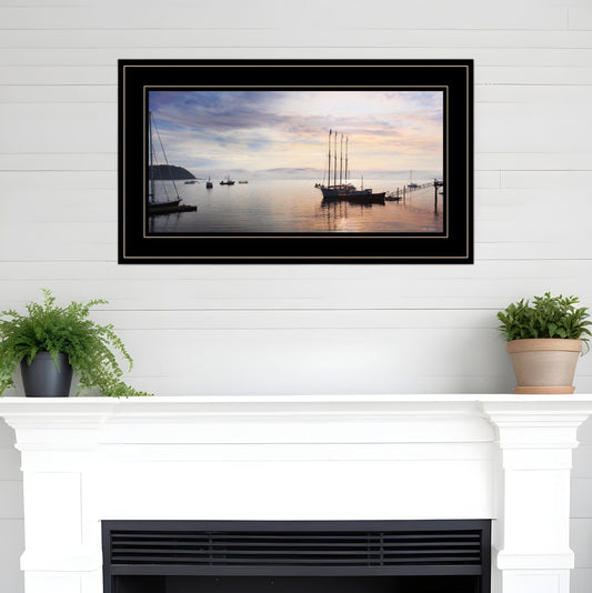 BAR HARBOR SILHOUETTES 3 Black Framed Print Wall Art - Homeroots