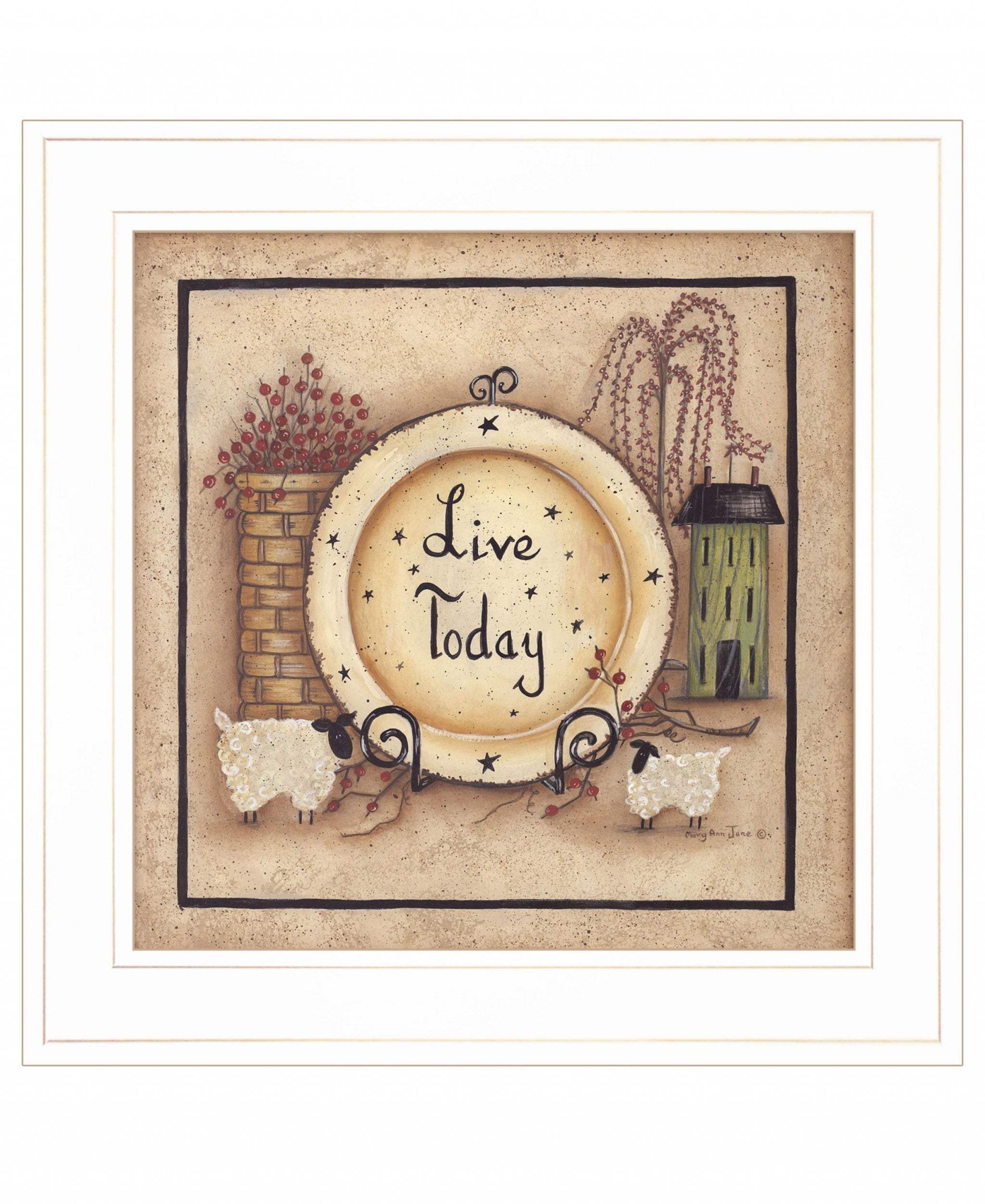 Live Today 3 White Framed Print Wall Art - Homeroots - Flyclothing LLC