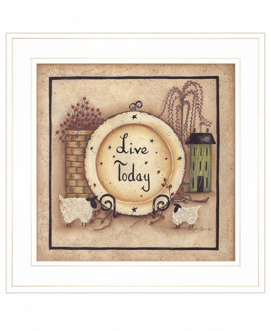 Live Today 3 White Framed Print Wall Art - Homeroots