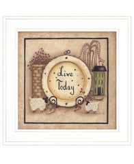 Live Today 3 White Framed Print Wall Art - Homeroots
