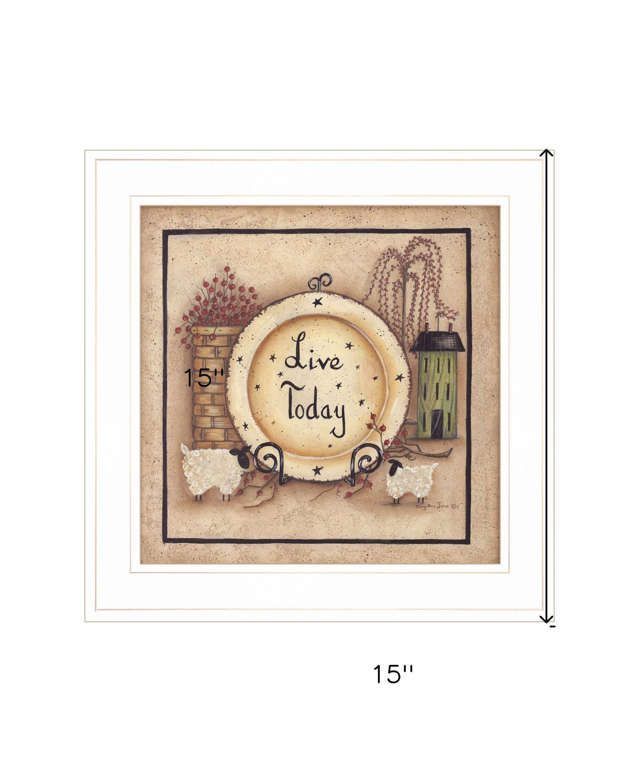 Live Today 3 White Framed Print Wall Art - Homeroots - Flyclothing LLC