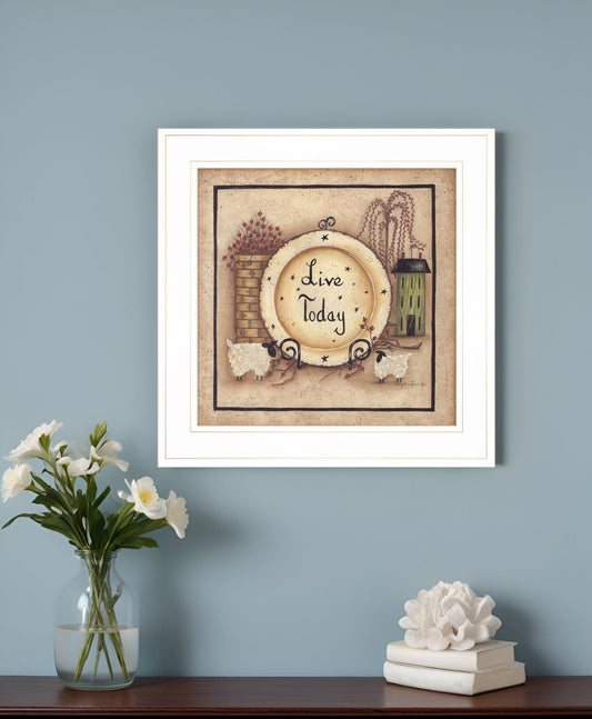 Live Today 3 White Framed Print Wall Art - Homeroots