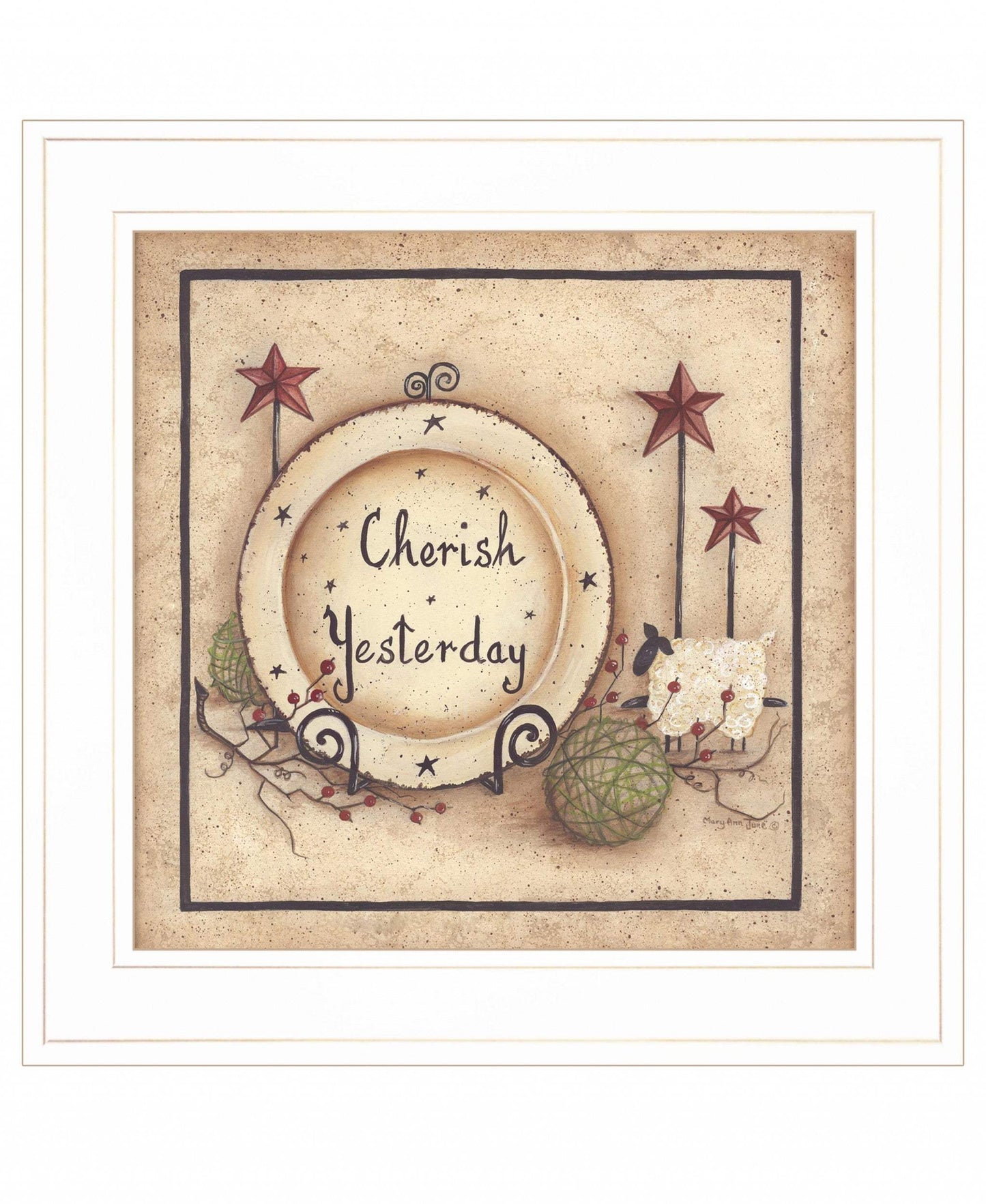 Cherish Yesterday 3 White Framed Print Wall Art - Homeroots - Flyclothing LLC