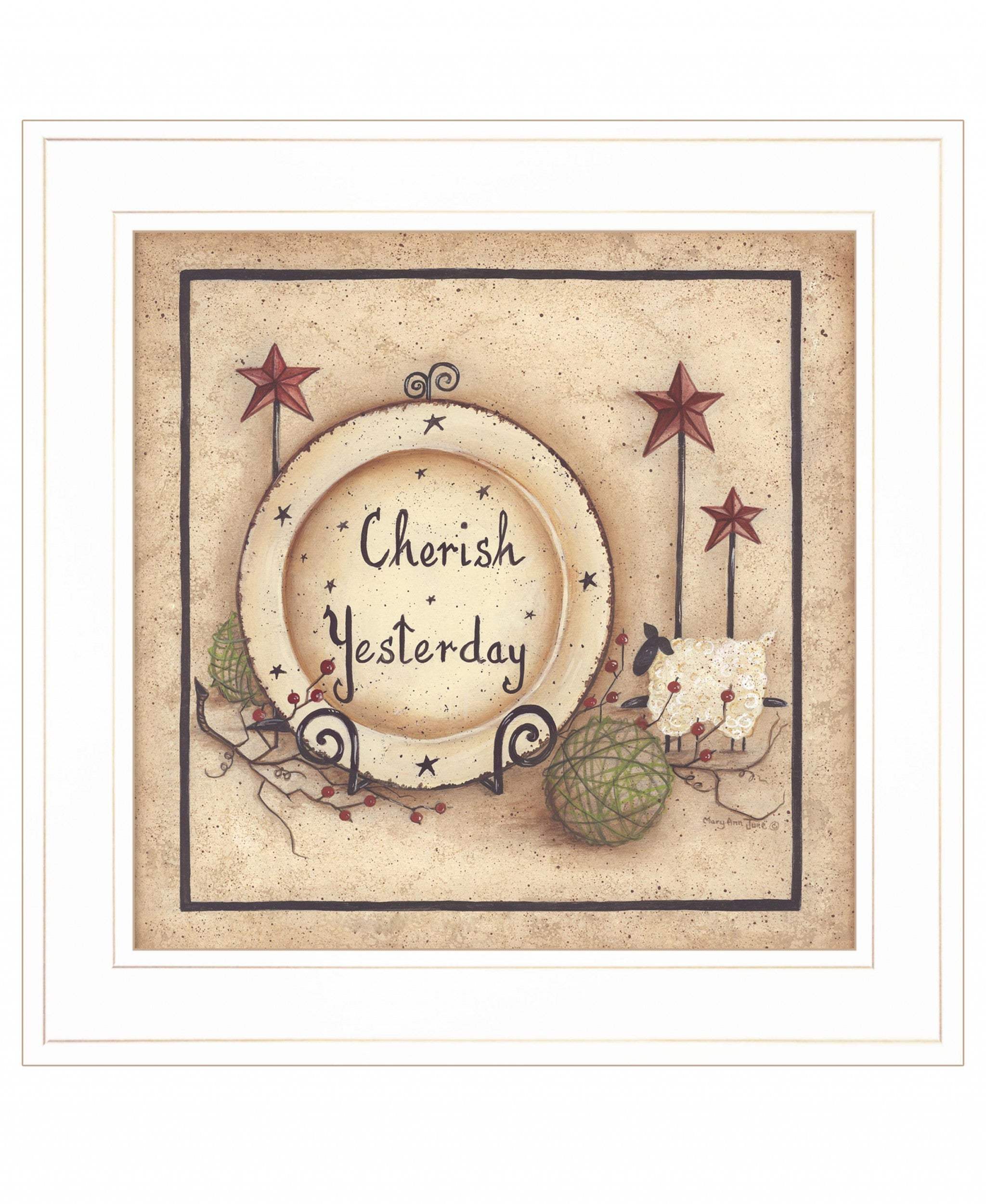 Cherish Yesterday 3 White Framed Print Wall Art - Homeroots - Flyclothing LLC